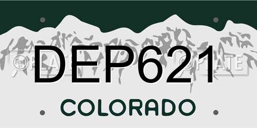 DEP621 Colorado License Plate