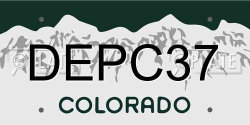 DEPC37 Colorado License Plate