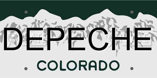 DEPECHE Colorado License Plate