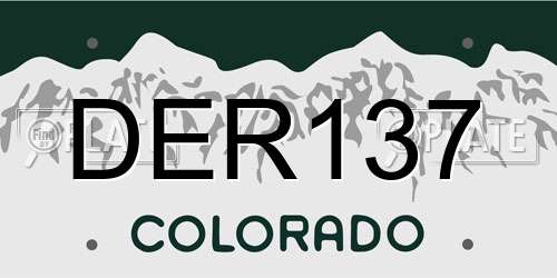 DER137 Colorado License Plate