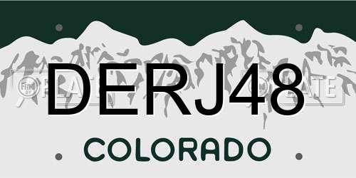 DERJ48 Colorado License Plate