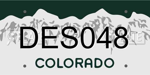 DES048 Colorado License Plate