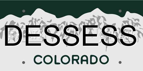 DESSESS Colorado License Plate
