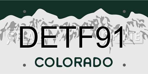 DETF91 Colorado License Plate