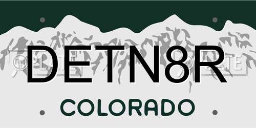 DETN8R Colorado License Plate