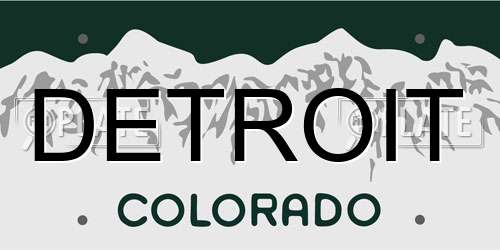 DETROIT Colorado License Plate