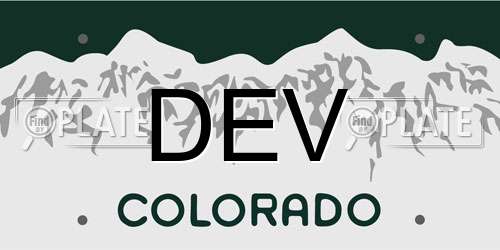DEV Colorado License Plate