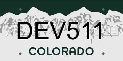 DEV511 Colorado License Plate