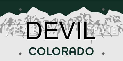 DEVIL Colorado License Plate