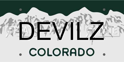 DEVILZ Colorado License Plate
