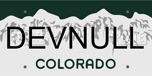 DEVNULL Colorado License Plate