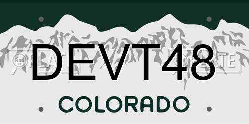 DEVT48 Colorado License Plate