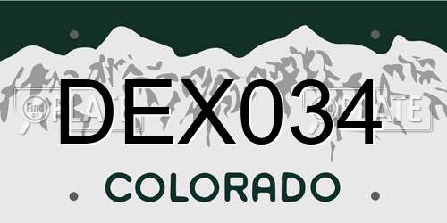 DEX034 Colorado License Plate