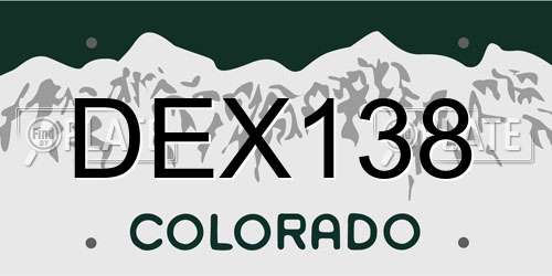 DEX138 Colorado License Plate