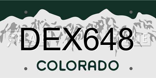 DEX648 Colorado License Plate