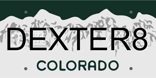 DEXTER8 Colorado License Plate