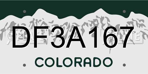 DF3A167 Colorado License Plate