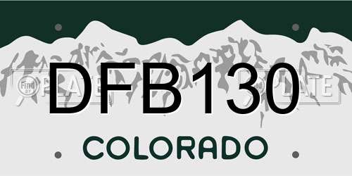 DFB130 Colorado License Plate