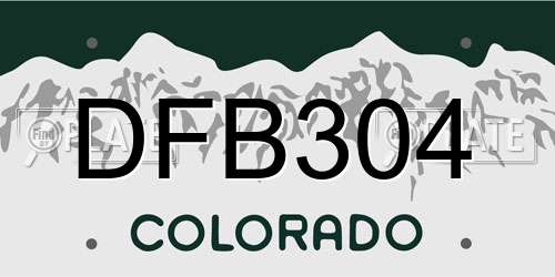 DFB304 Colorado License Plate