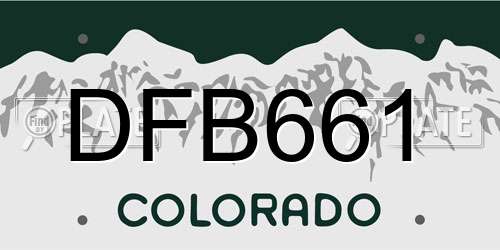 DFB661 Colorado License Plate
