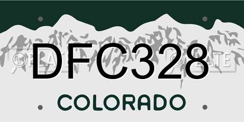 DFC328 Colorado License Plate