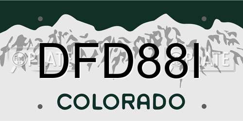 DFD88I Colorado License Plate