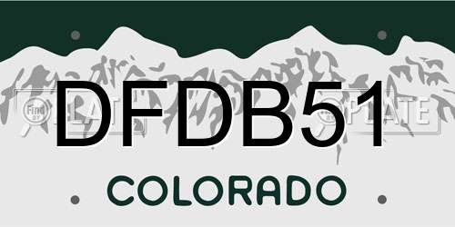 DFDB51 Colorado License Plate