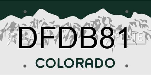 DFDB81 Colorado License Plate