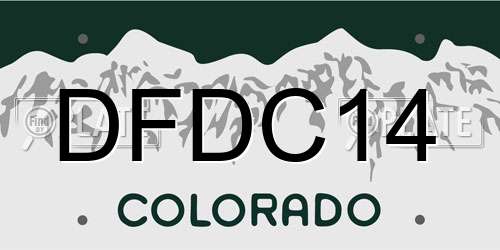 DFDC14 Colorado License Plate