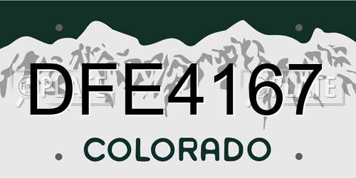 DFE4167 Colorado License Plate
