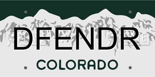 DFENDR Colorado License Plate