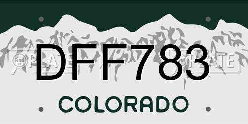 DFF783 Colorado License Plate