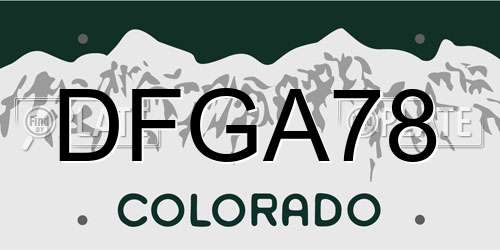 DFGA78 Colorado License Plate