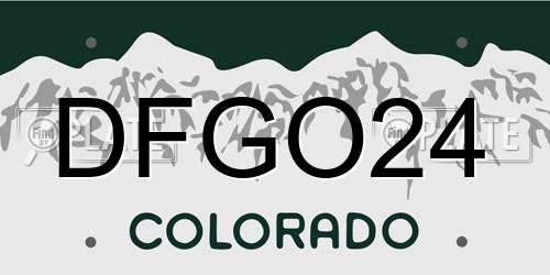 DFGO24 Colorado License Plate