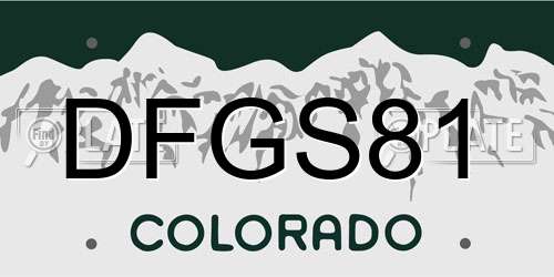 DFGS81 Colorado License Plate