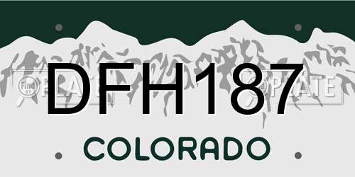 DFH187 Colorado License Plate