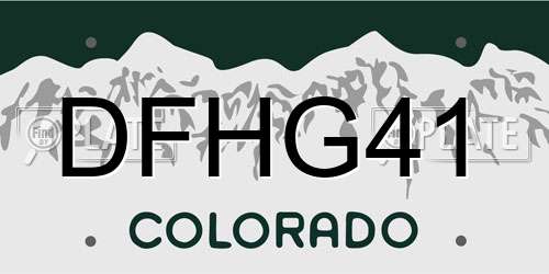 DFHG41 Colorado License Plate
