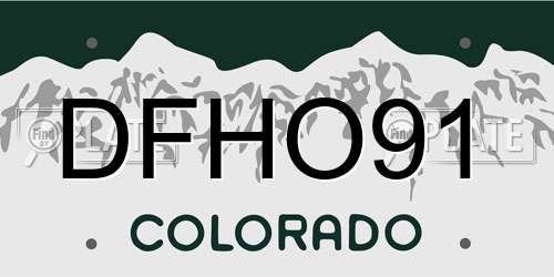 DFHO91 Colorado License Plate
