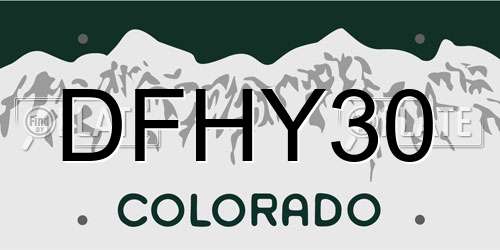 DFHY30 Colorado License Plate
