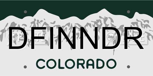 DFINNDR Colorado License Plate