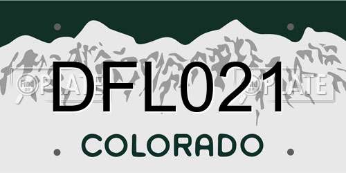 DFL021 Colorado License Plate