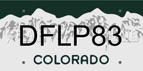 DFLP83 Colorado License Plate