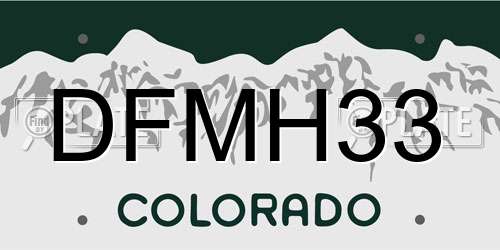 DFMH33 Colorado License Plate
