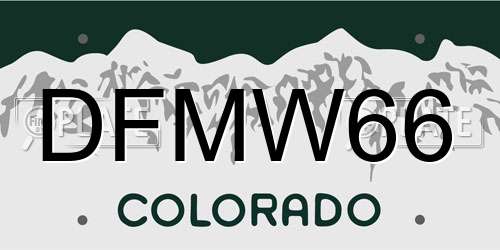 DFMW66 Colorado License Plate