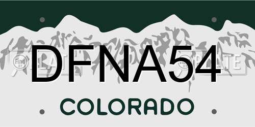 DFNA54 Colorado License Plate