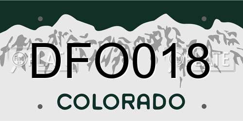 DFO018 Colorado License Plate