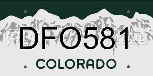 DFO581 Colorado License Plate