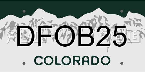 DFOB25 Colorado License Plate