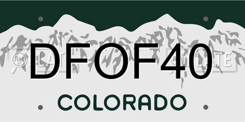 DFOF40 Colorado License Plate