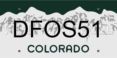 DFOS51 Colorado License Plate